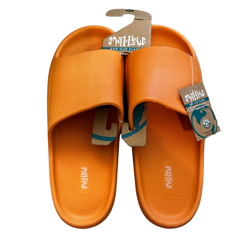 - Mad Love Womens Size 11 Orange Slide On Sandals Open Toe